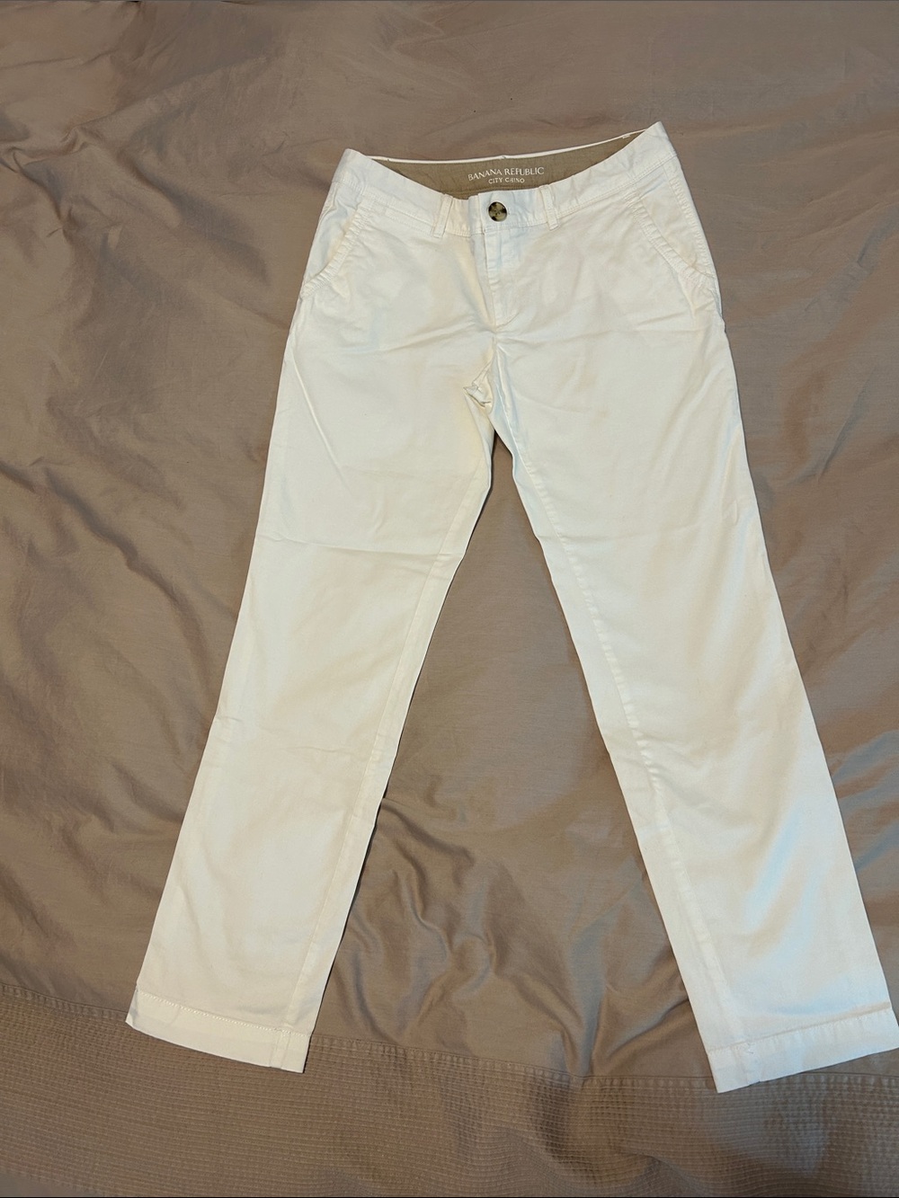 Banana Republic Women's White Cropped Chino Pants